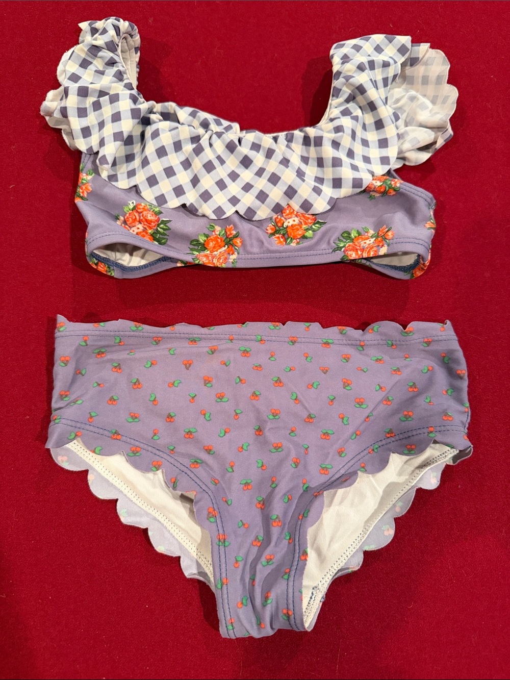Matilda Jane blue Floral & Gingham Two-Piece Swim Set